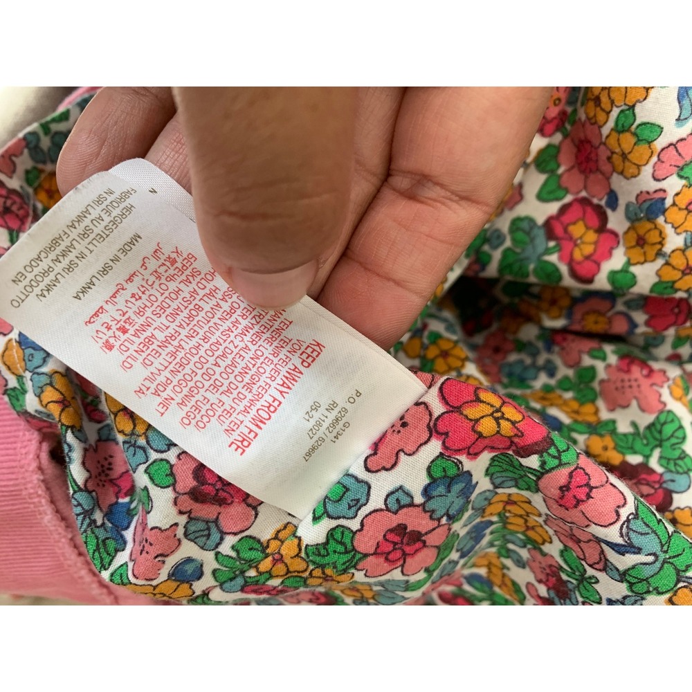 Mini Boden Dress Corduroy Ruffle Sleeve Floral Lining Pink Kids 7-8Y 128cm - Picture 8 of 8